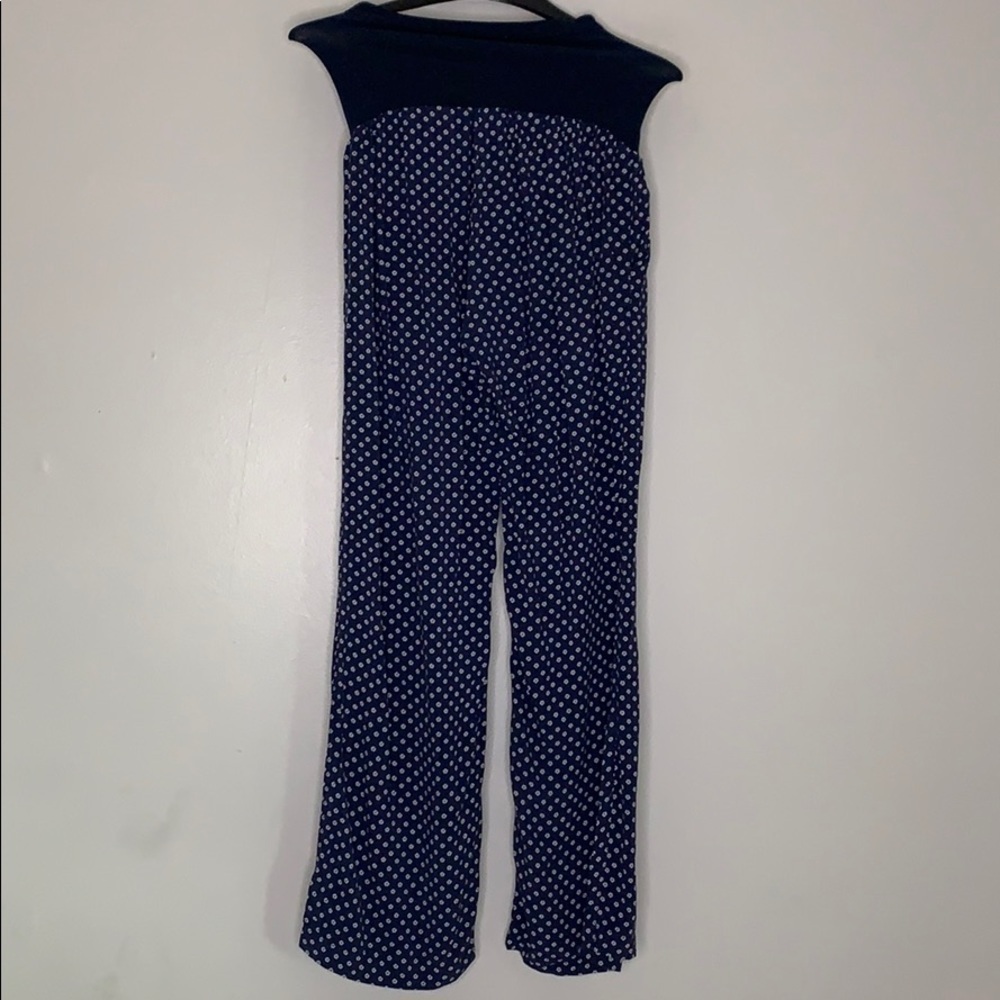 O Baby Motherhood Wide leg day casual comfort pant navy medium maternity